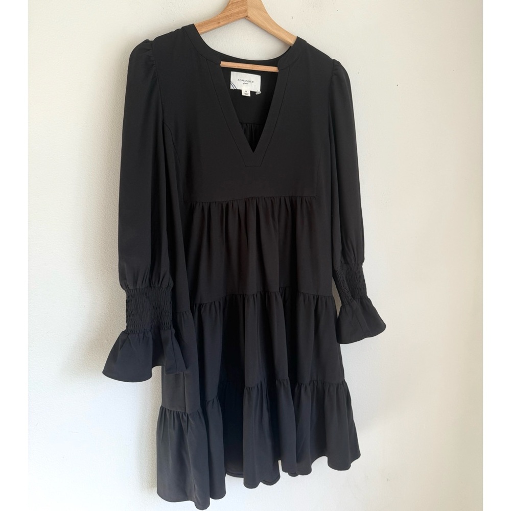 Tuckernuck Black Crepe Kenzo Long Sleeve Dress - Picture 7 of 10